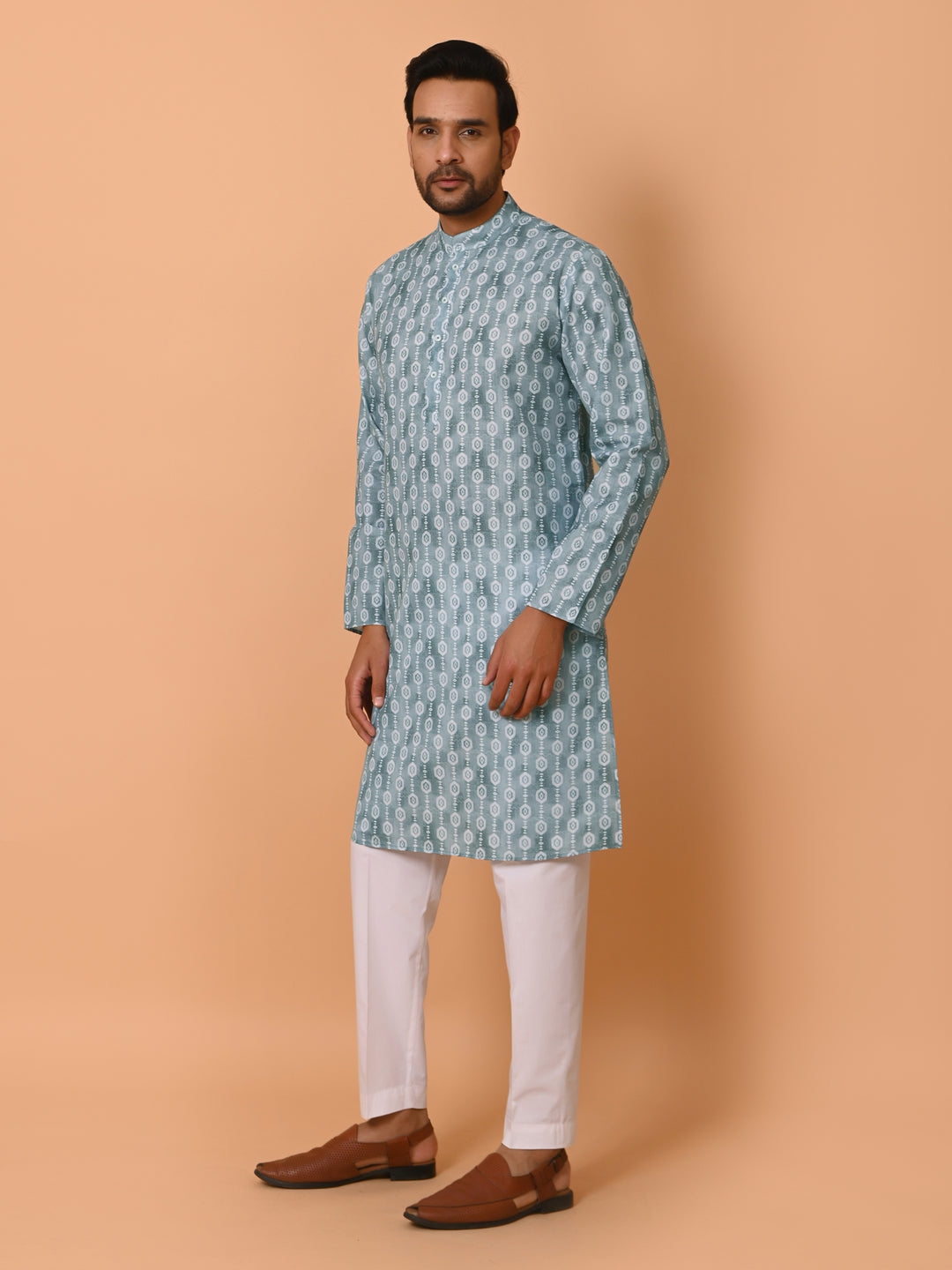 Geometric Green Kurta Set - KM37731-132