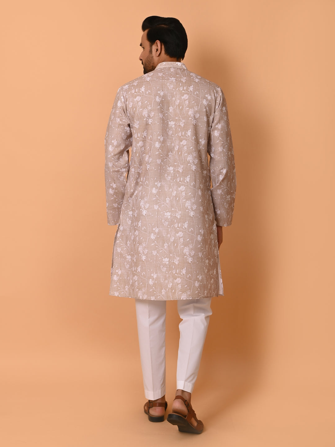 Floral Beige Kurta Set - KM37736-135
