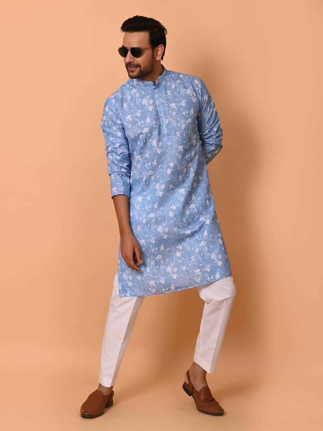 Floral Blue Kurta Set - KM37736-133