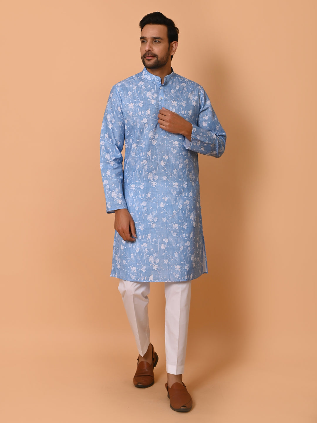 Floral Blue Kurta Set - KM37736-133