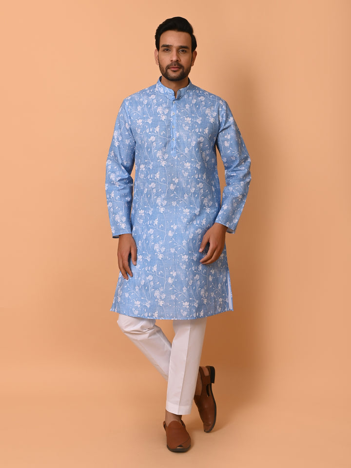 Floral Blue Kurta Set - KM37736-133