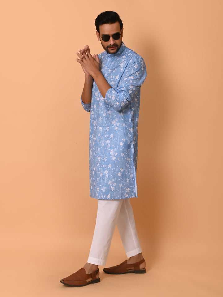 Floral Blue Kurta Set - KM37736-133