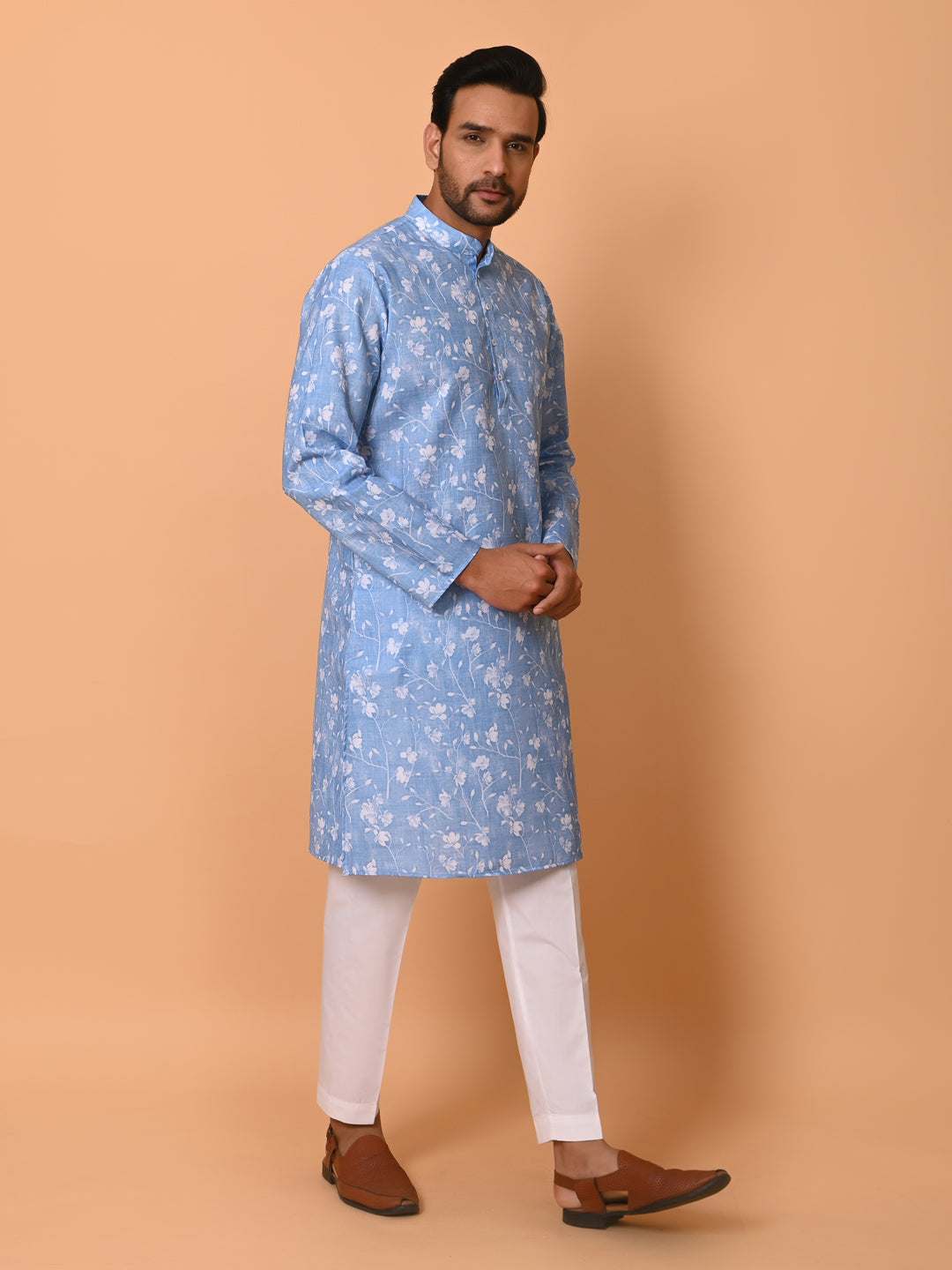 Floral Blue Kurta Set - KM37736-133