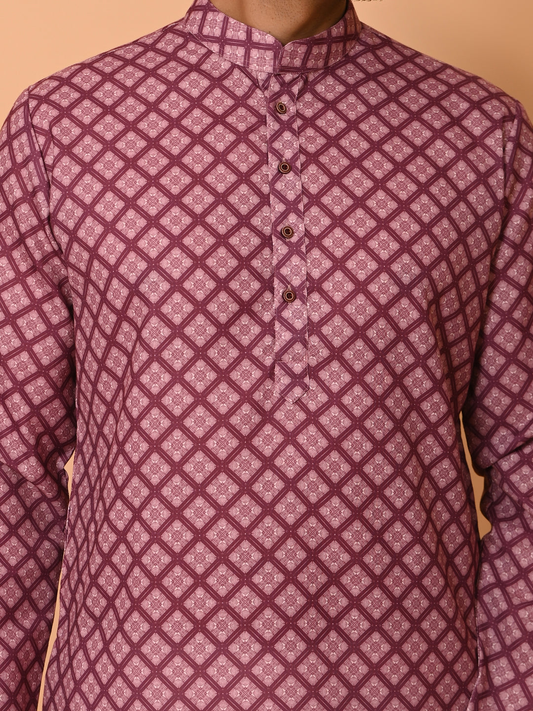 Checked Pink Kurta Set - KM37737-127