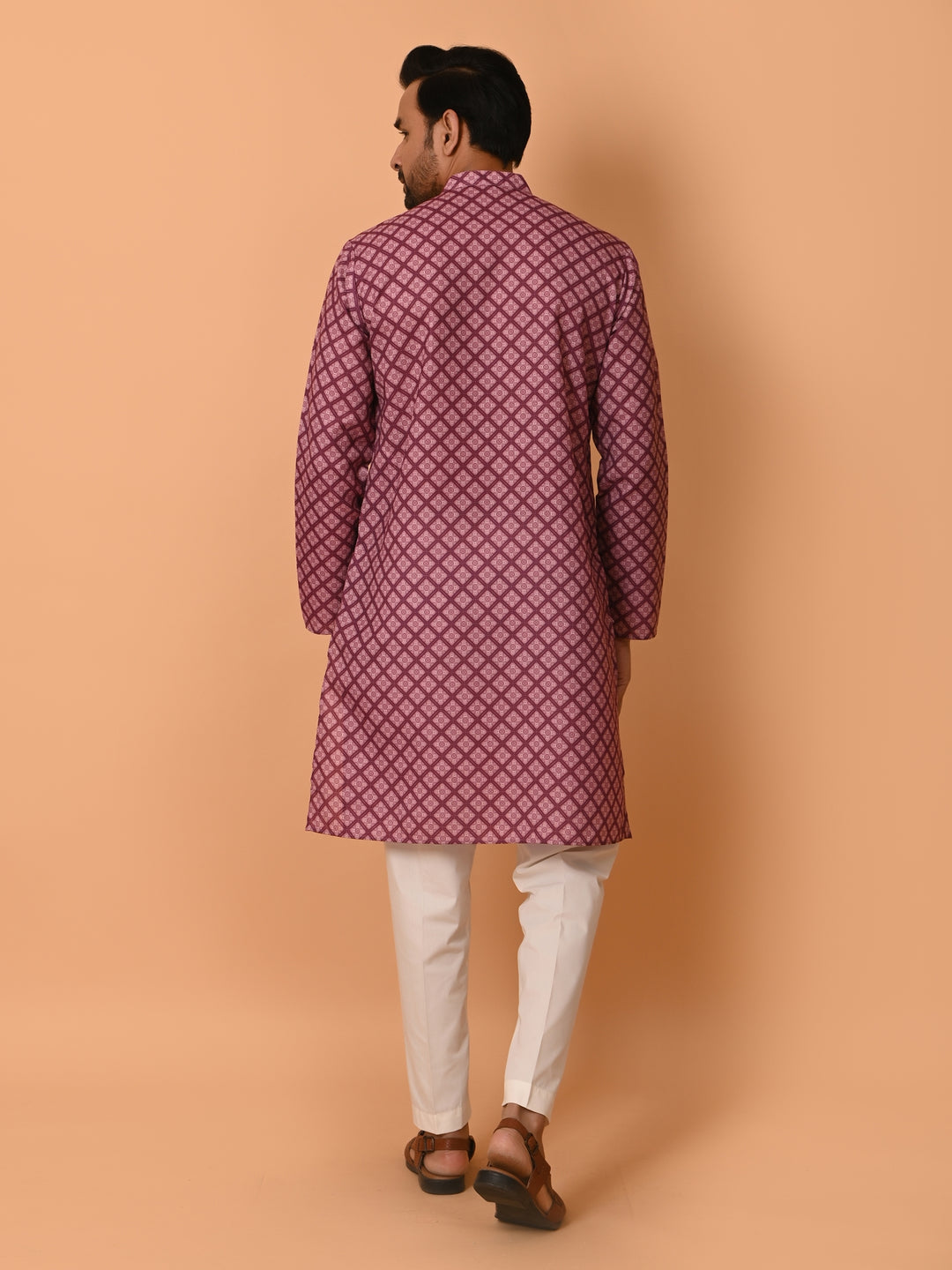 Checked Pink Kurta Set - KM37737-127