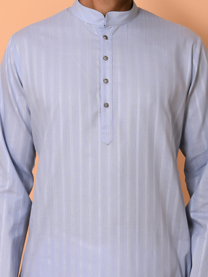 Striped Blue Kurta Set - KM37781-1