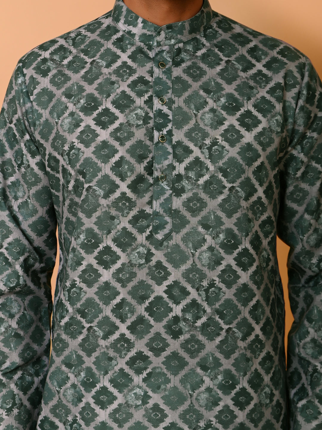 Checked Green Kurta Set - KM37707-55