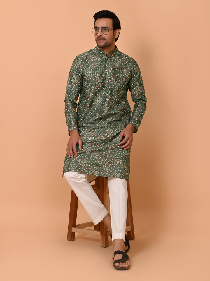 Bandhani Green Kurta Set - KM36491-706E