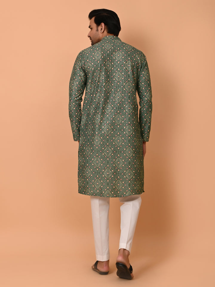 Bandhani Green Kurta Set - KM36491-706E