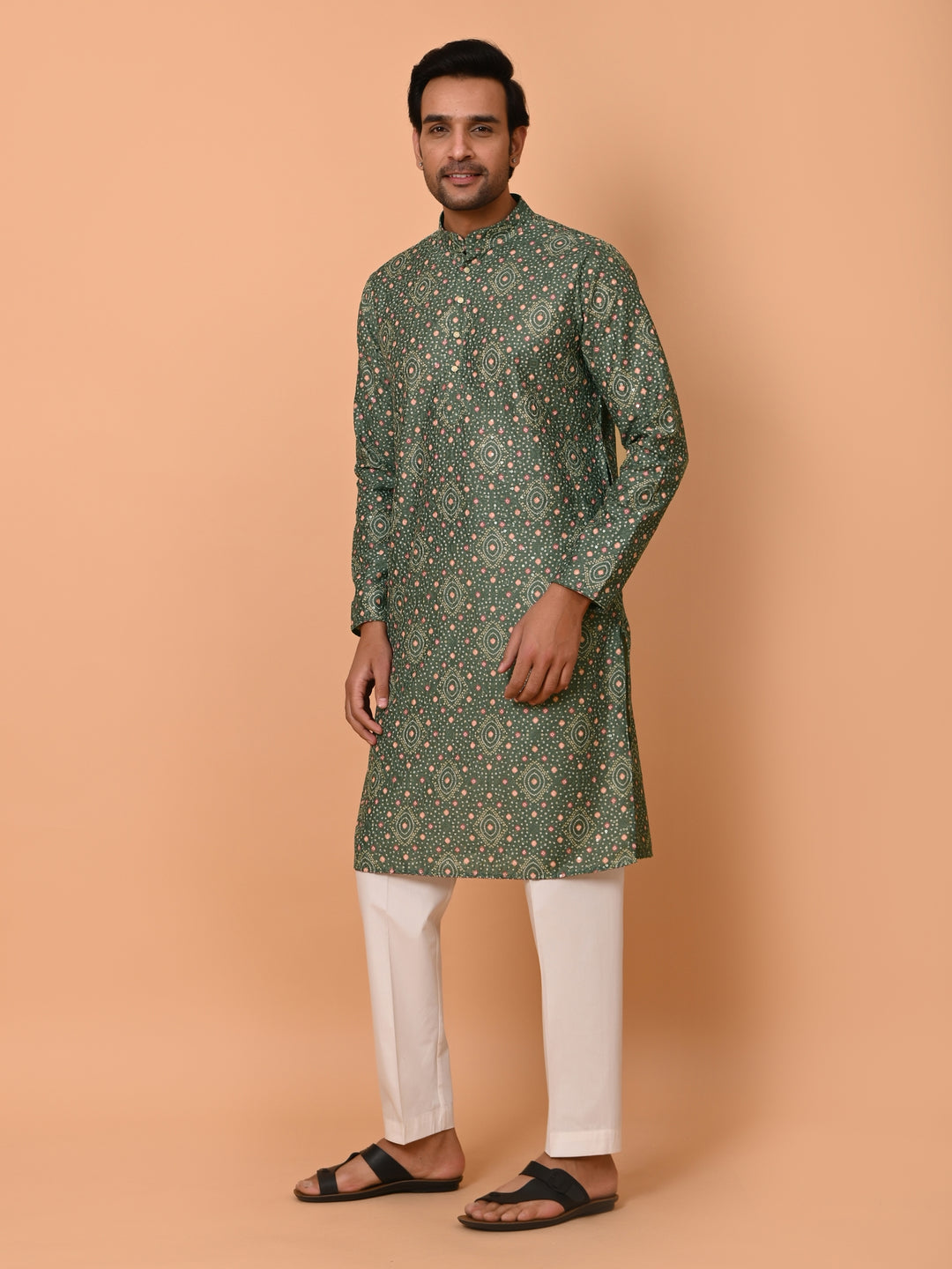 Bandhani Green Kurta Set - KM36491-706E