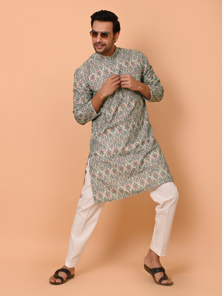 Chikan Beige Kurta Set - KM37862-23B