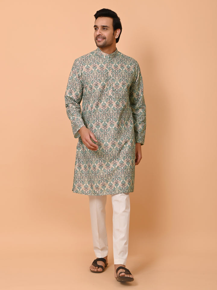 Chikan Beige Kurta Set - KM37862-23B