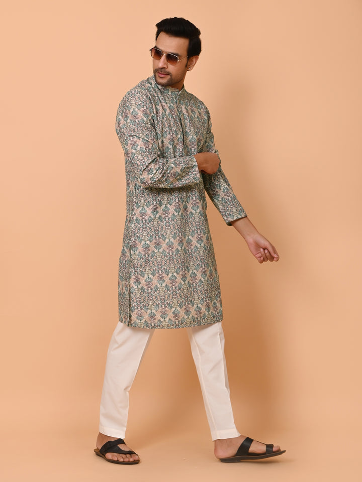 Chikan Beige Kurta Set - KM37862-23B
