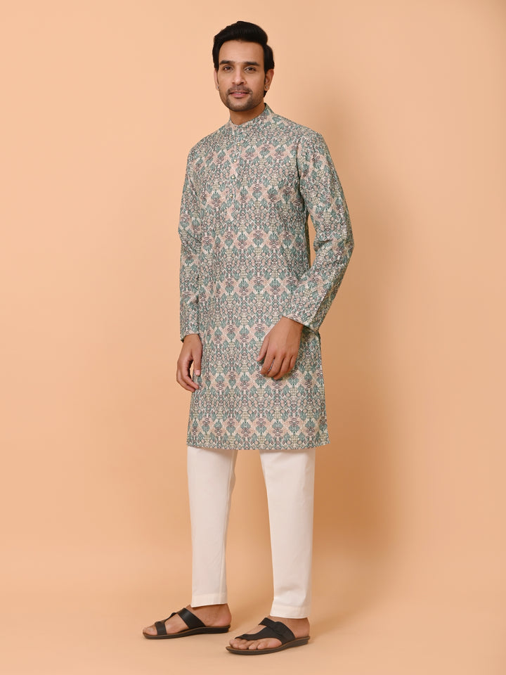 Chikan Beige Kurta Set - KM37862-23B