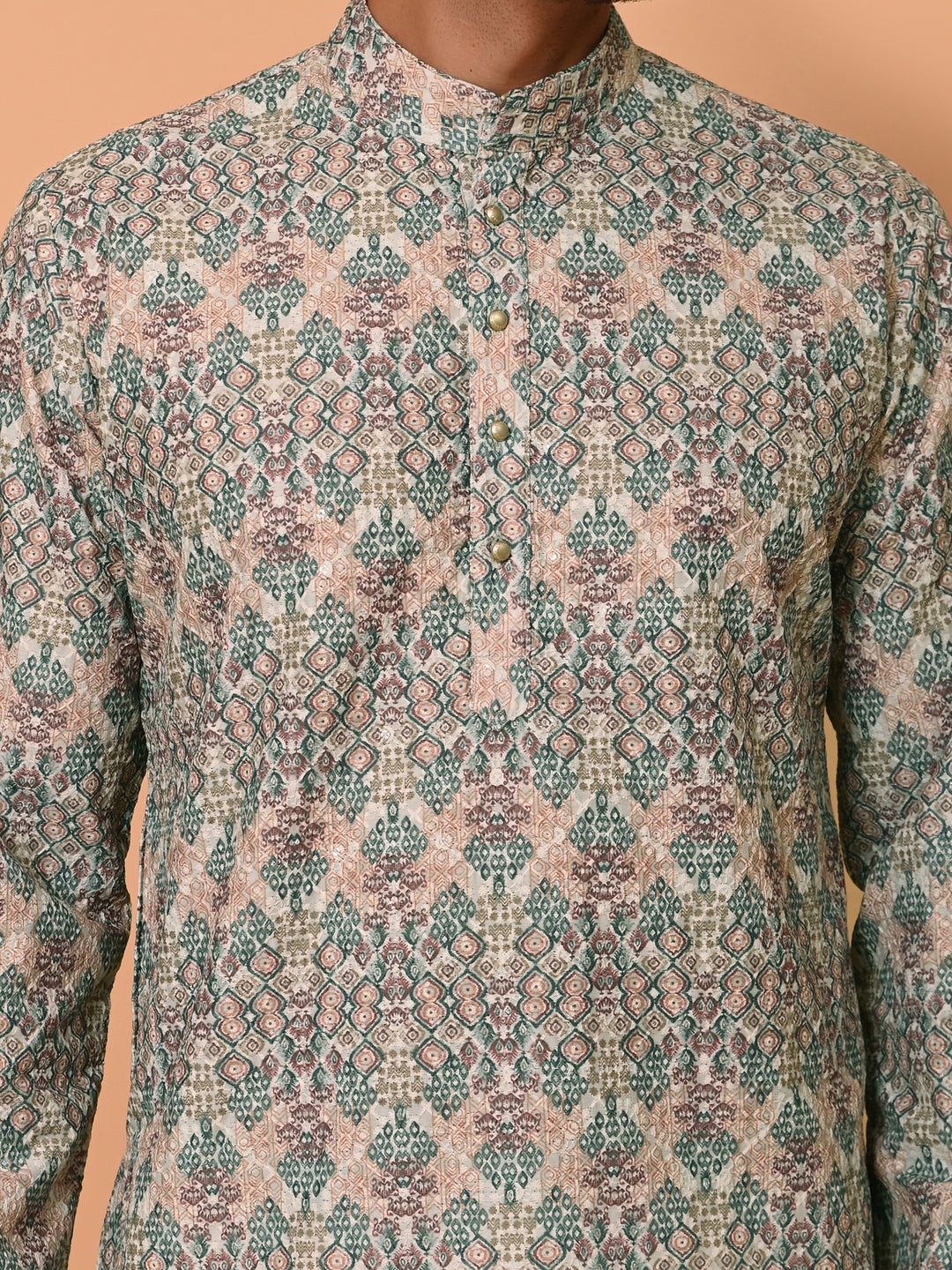 Chikan Beige Kurta Set - KM37862-23B