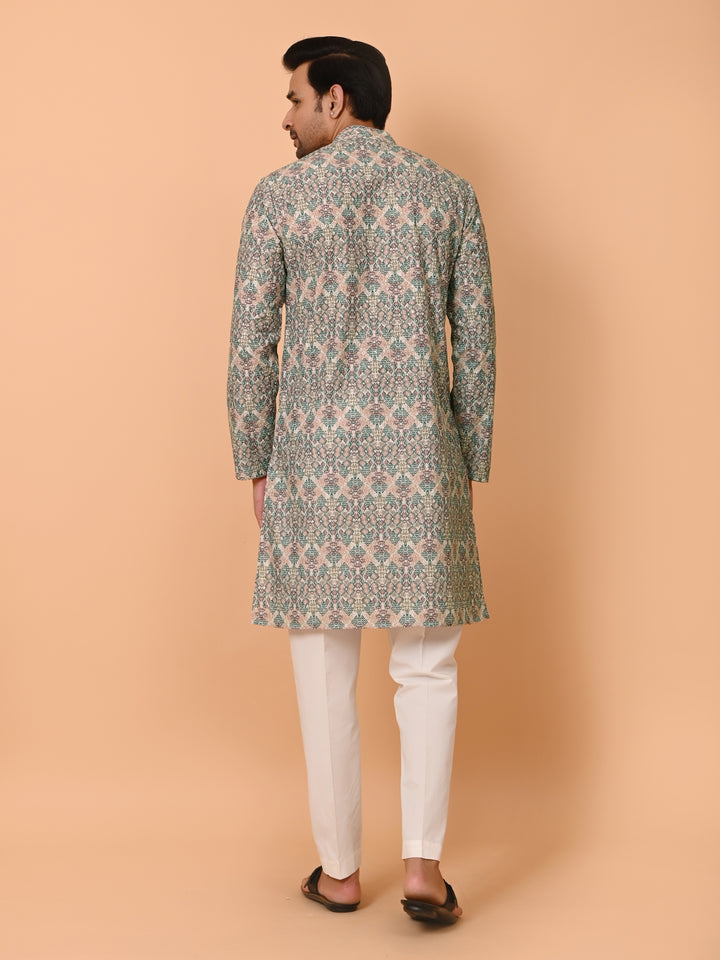 Chikan Beige Kurta Set - KM37862-23B
