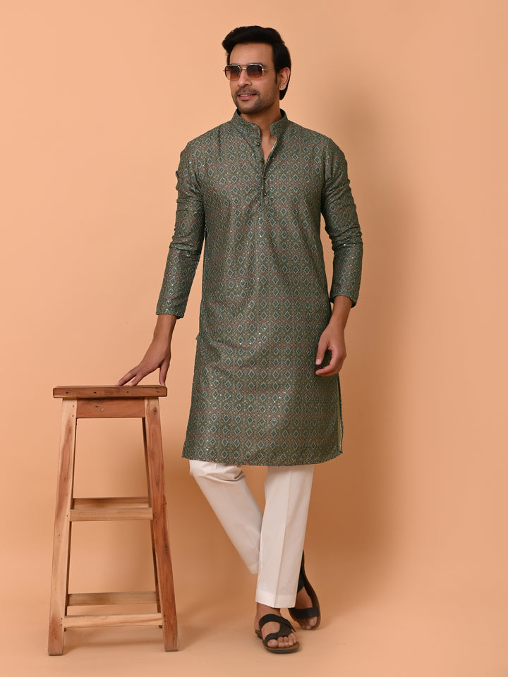 Sequence Green Kurta Set - KM36449-749D