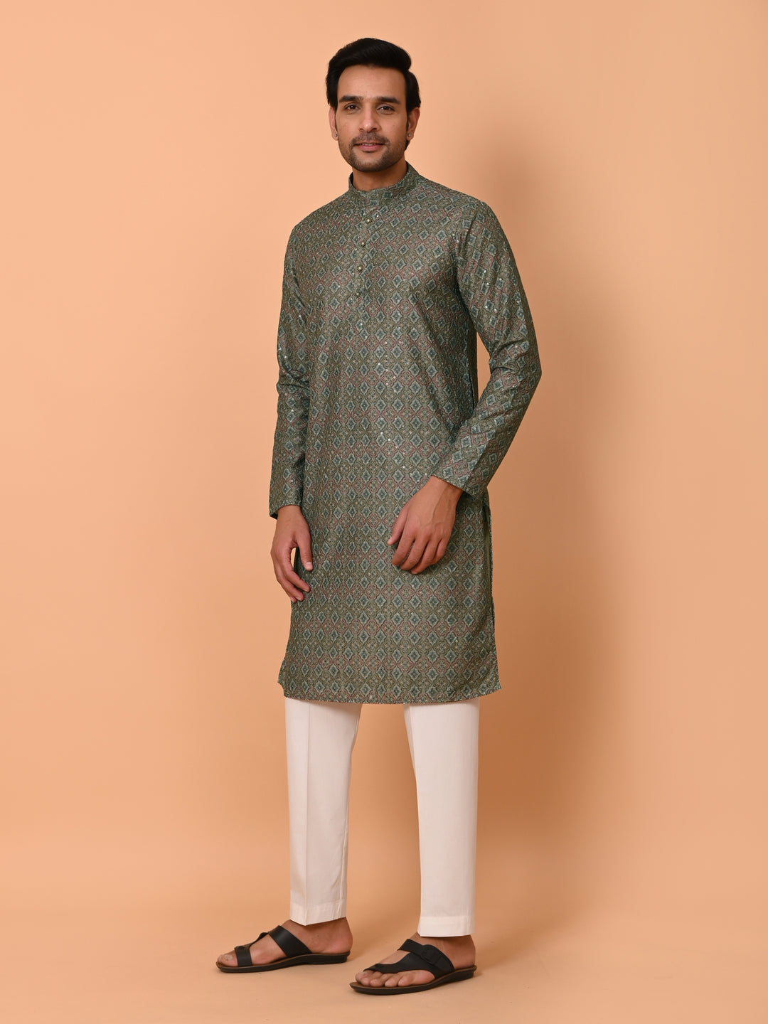 Sequence Green Kurta Set - KM36449-749D