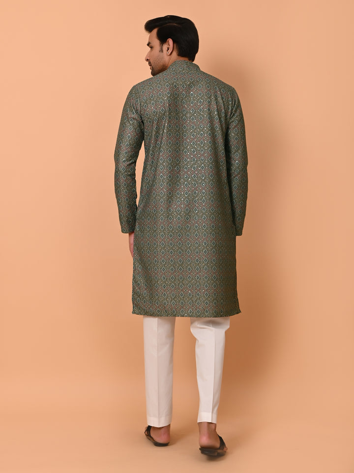 Sequence Green Kurta Set - KM36449-749D