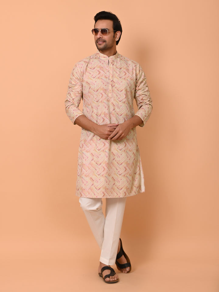 Chikan Pink Kurta Set - KM37863-54C