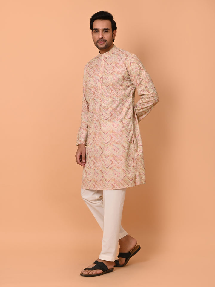 Chikan Pink Kurta Set - KM37863-54C