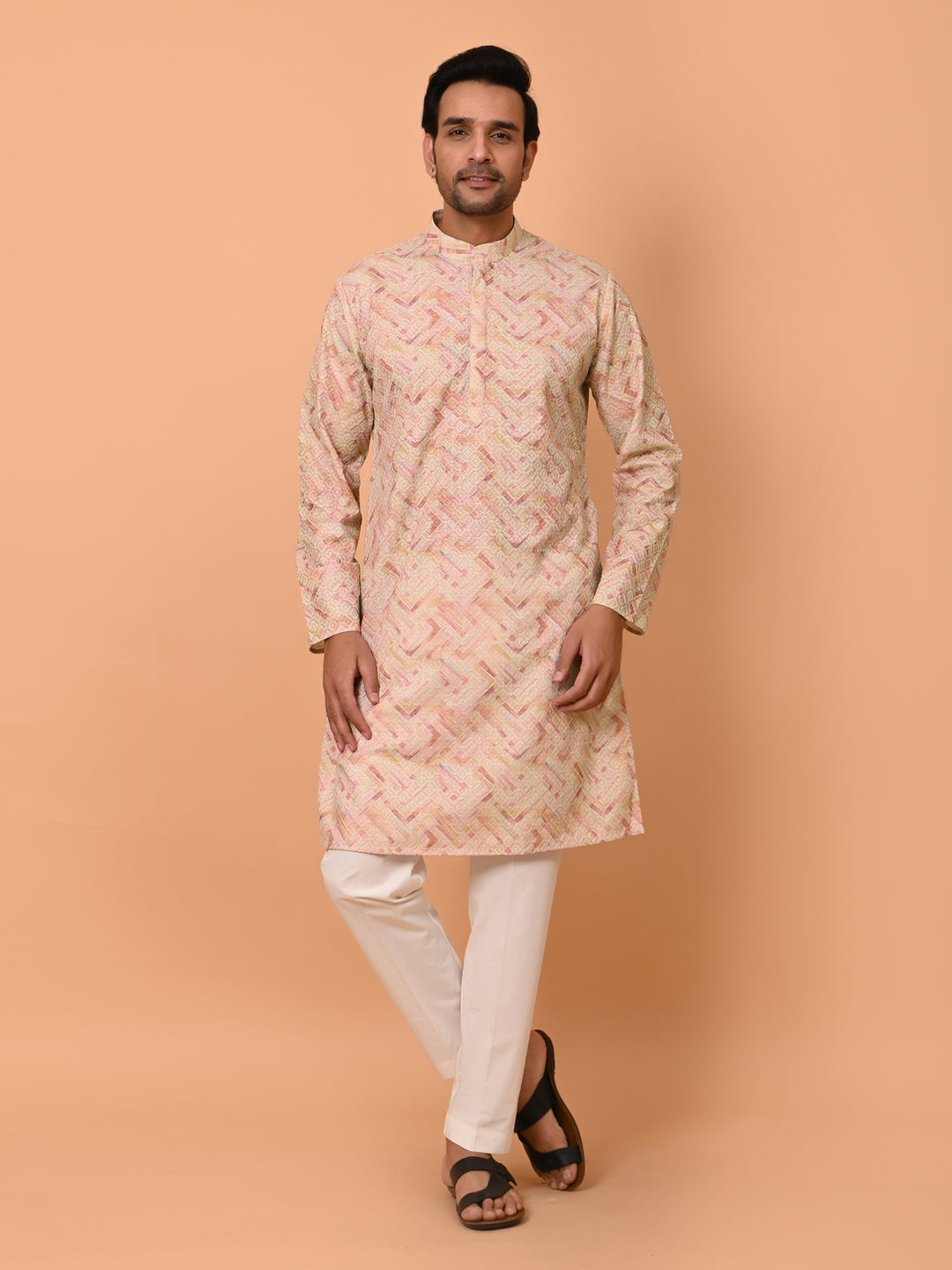 Chikan Pink Kurta Set - KM37863-54C