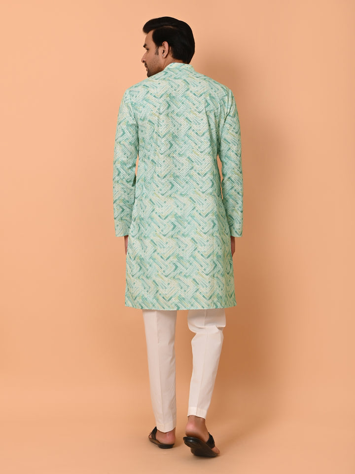 Chikan Green Kurta Set - KM37863-54A