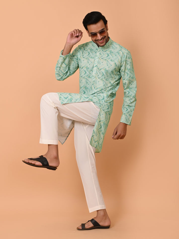 Chikan Green Kurta Set - KM37863-54A