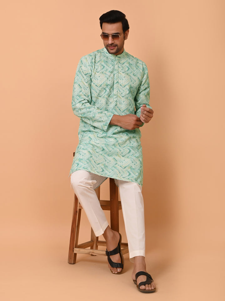 Chikan Green Kurta Set - KM37863-54A