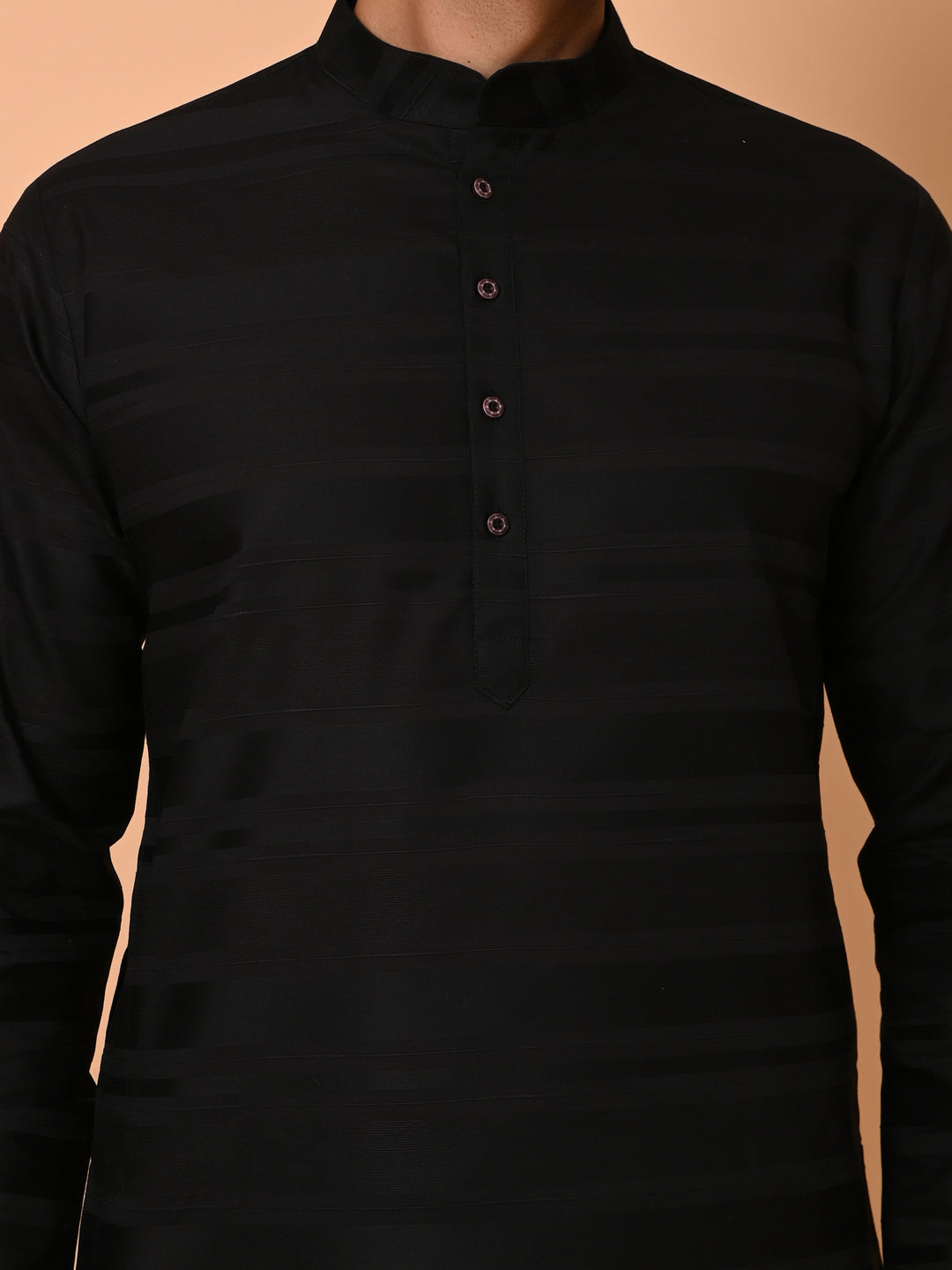 Striped Black Kurta Set - KM38033-13