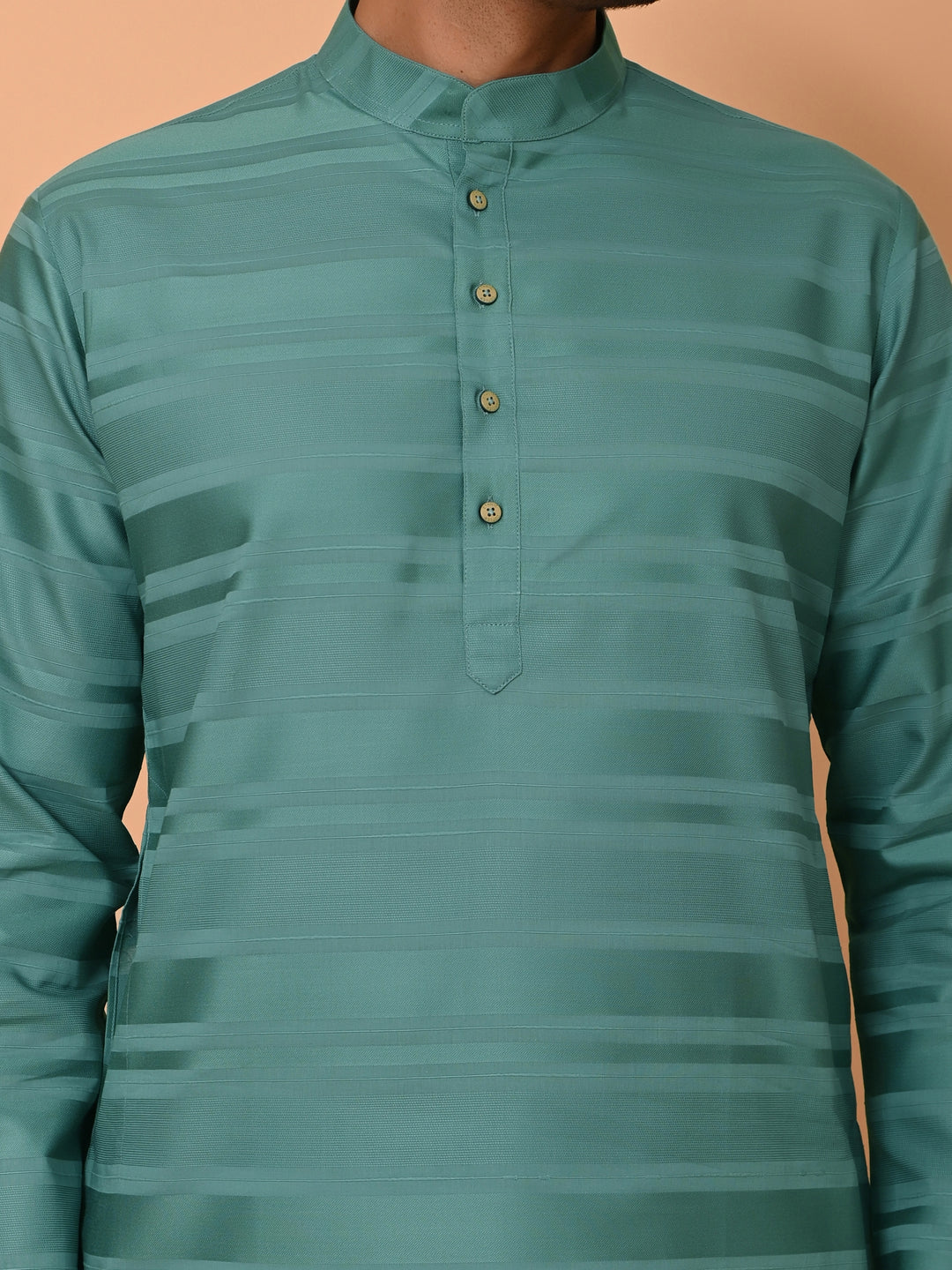 Striped Sea Green Kurta Set - KM38033-5