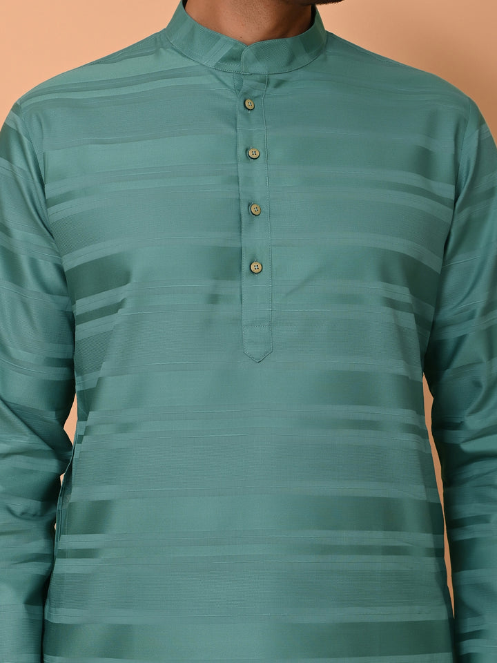 Striped Sea Green Kurta Set - KM38033-5