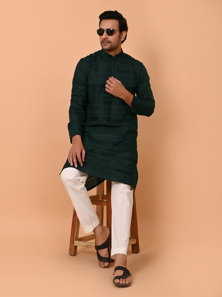 Striped Green Kurta Set - KM38033-12