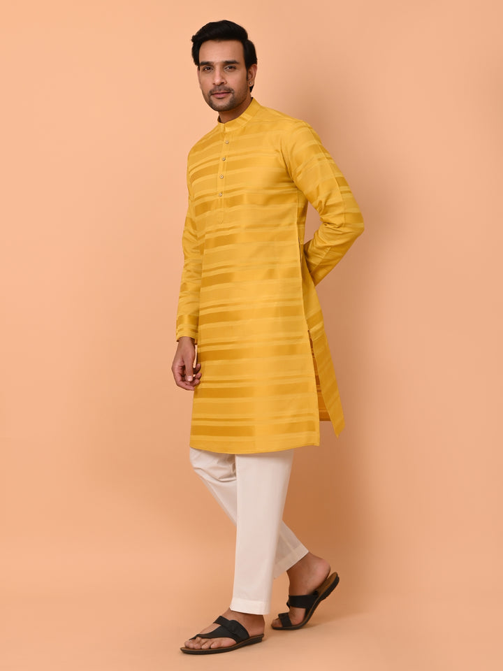 Striped Mustard Kurta Set - KM38033-7