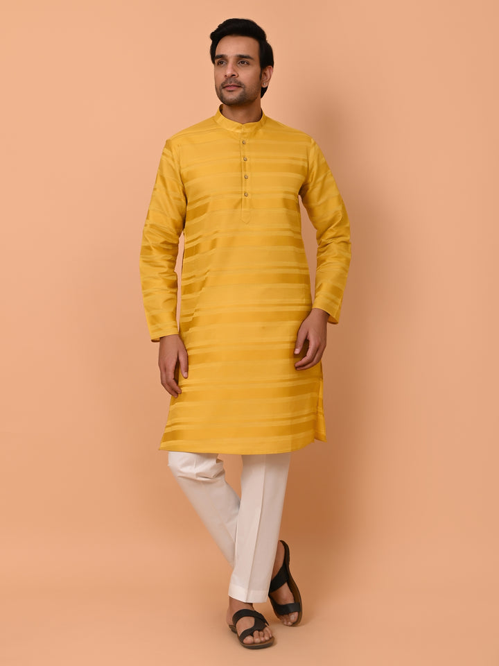 Striped Mustard Kurta Set - KM38033-7