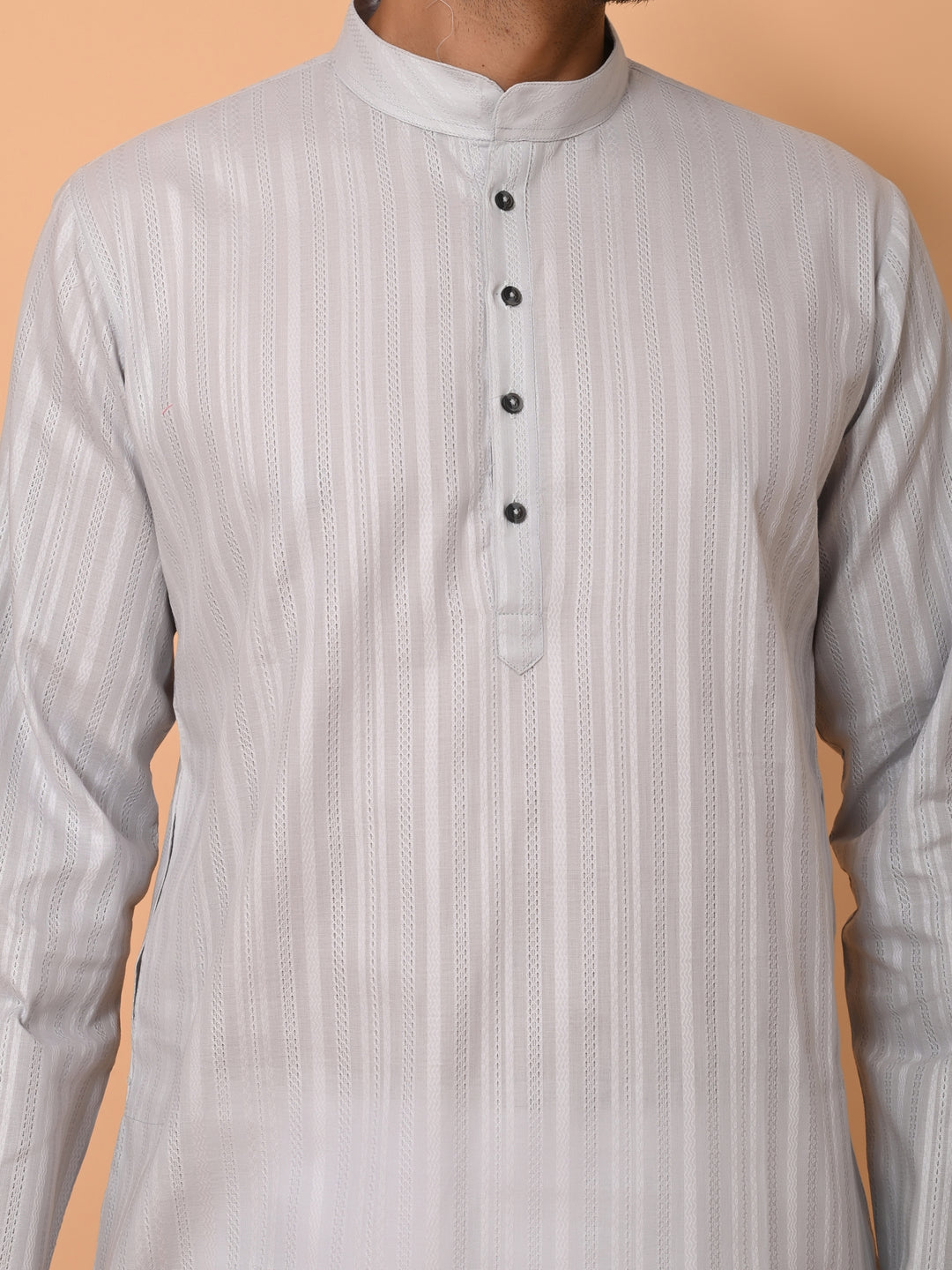 Striped Grey Kurta Set - KM37231-4