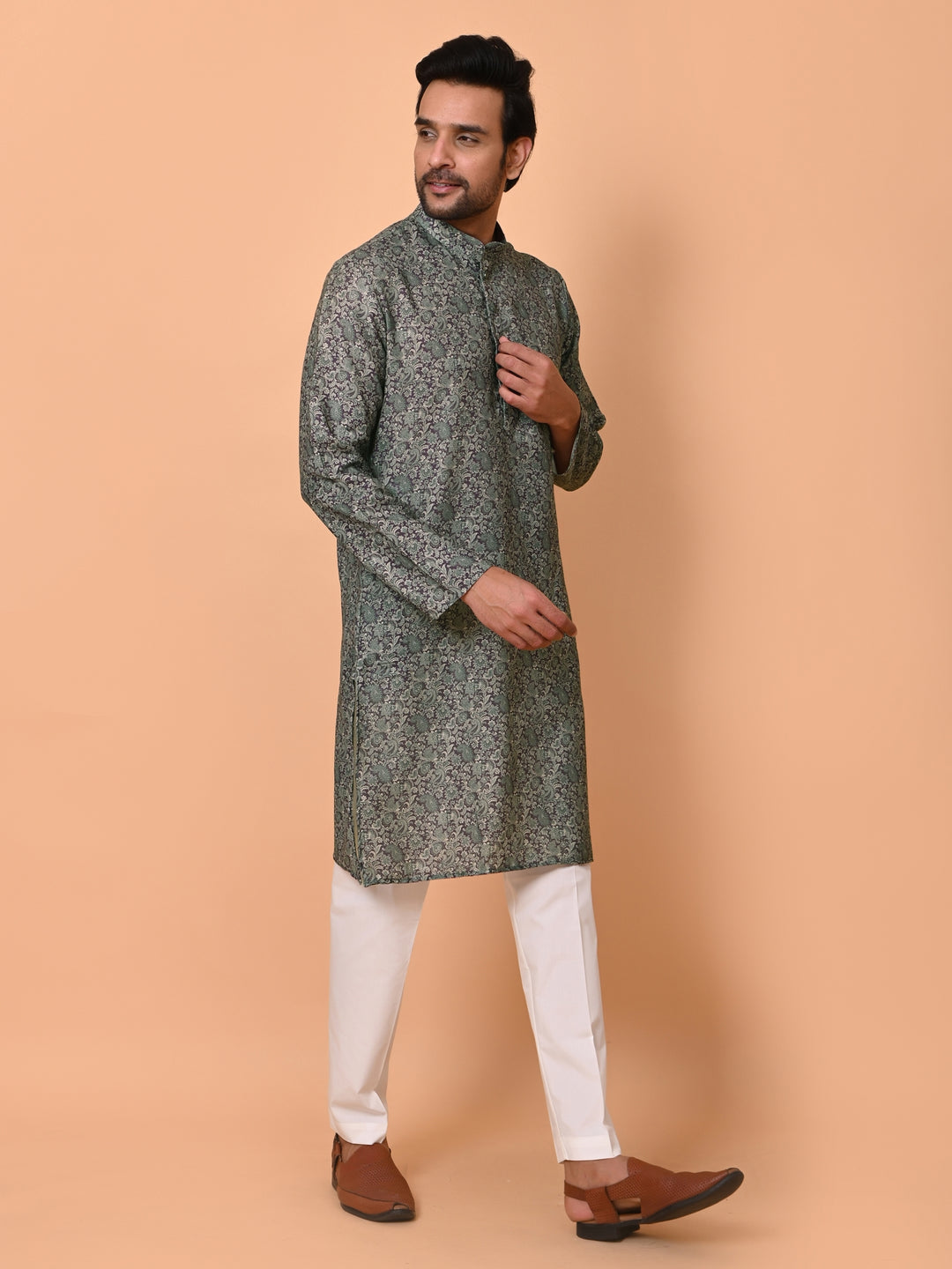 Paisley Wine Kurta Set - KM37283-962B