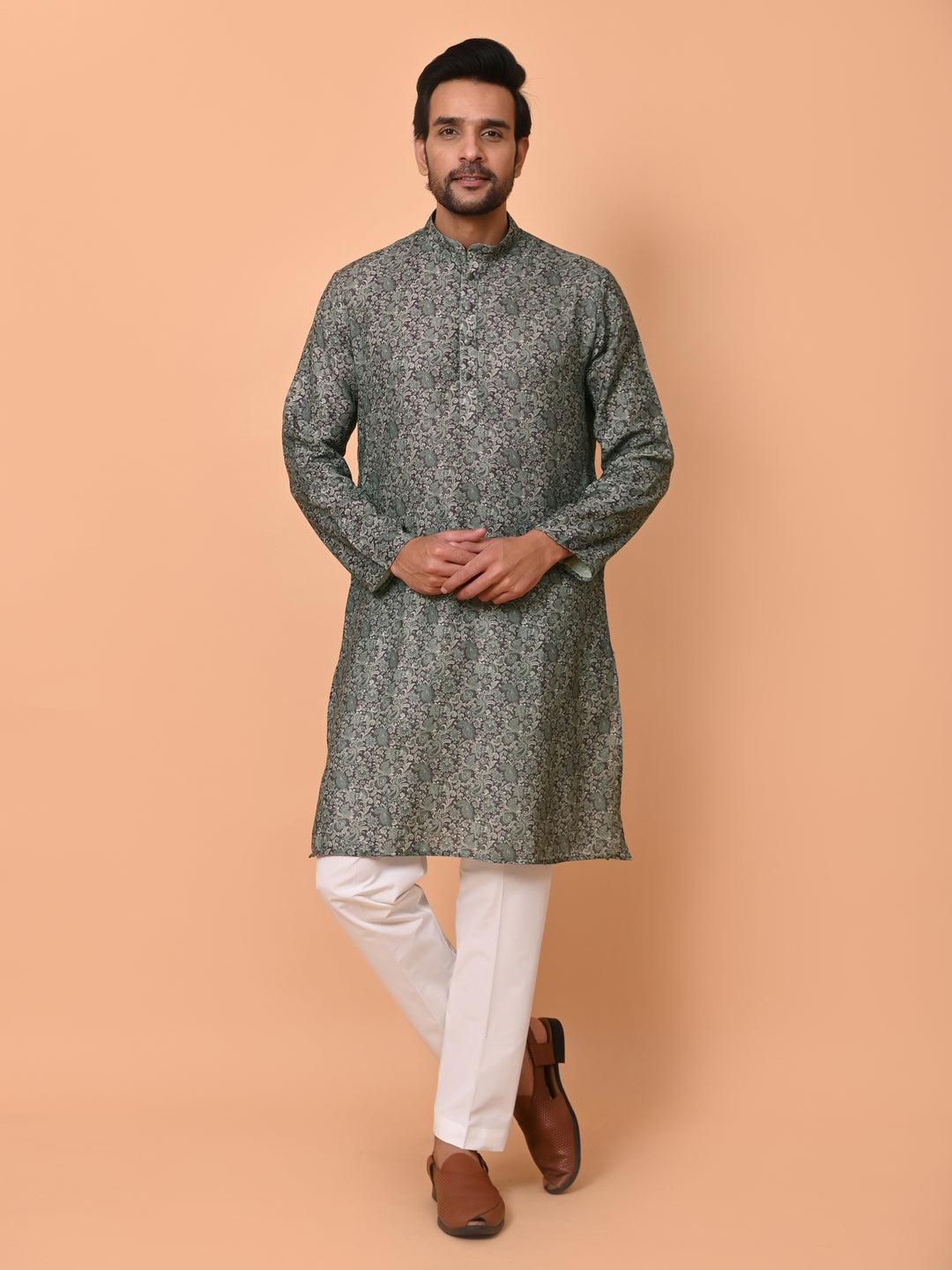 Paisley Wine Kurta Set - KM37283-962B