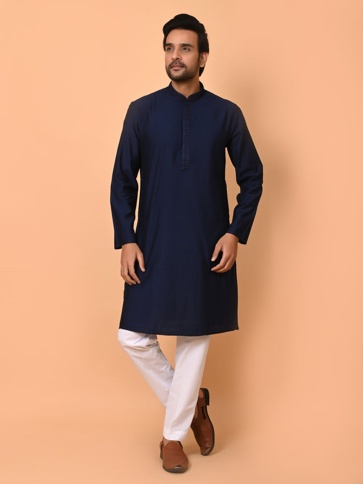 Solid Navy Blue Kurta Set - KM37602-992