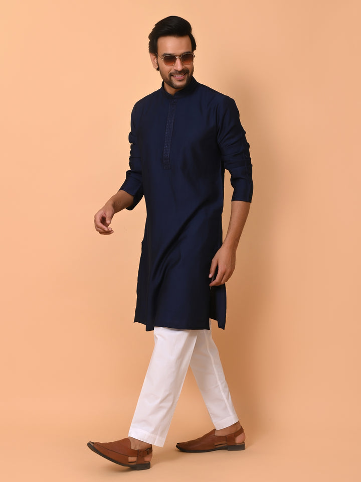 Solid Navy Blue Kurta Set - KM37602-992