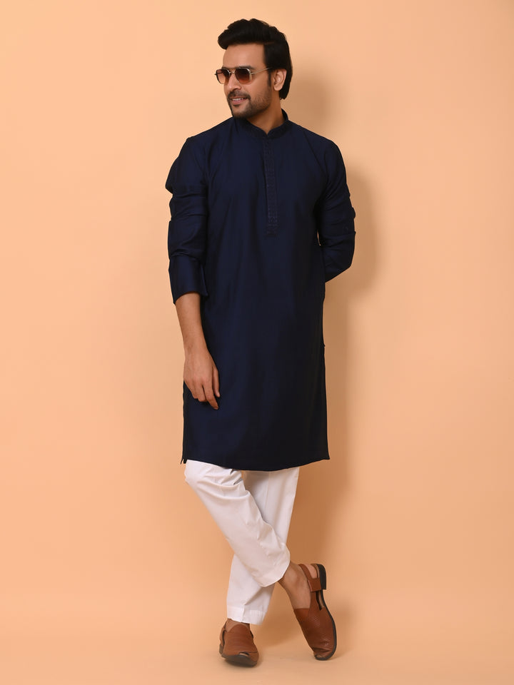 Solid Navy Blue Kurta Set - KM37602-992