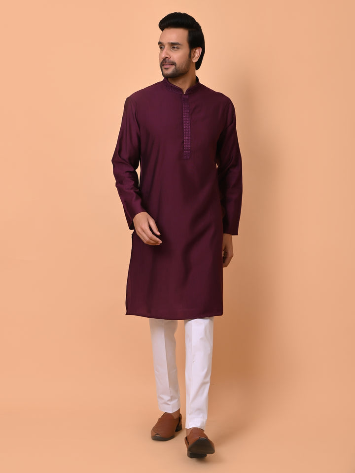 Solid Purple Kurta Set - KM37602-17