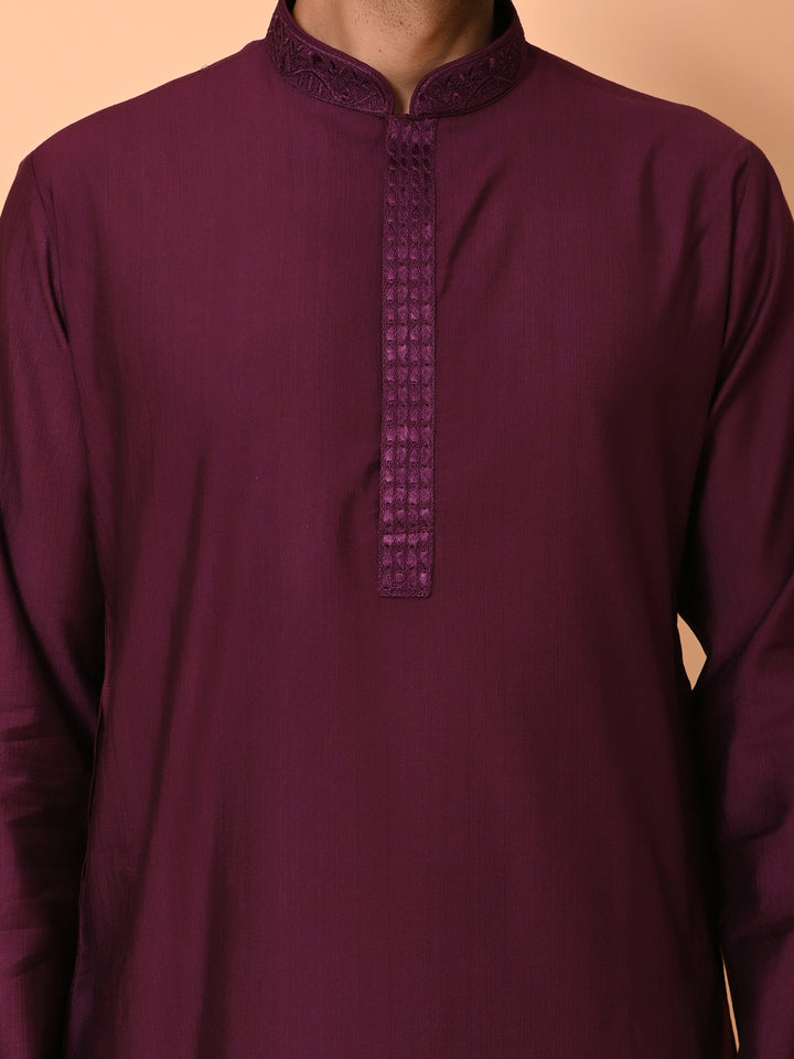 Solid Purple Kurta Set - KM37602-17