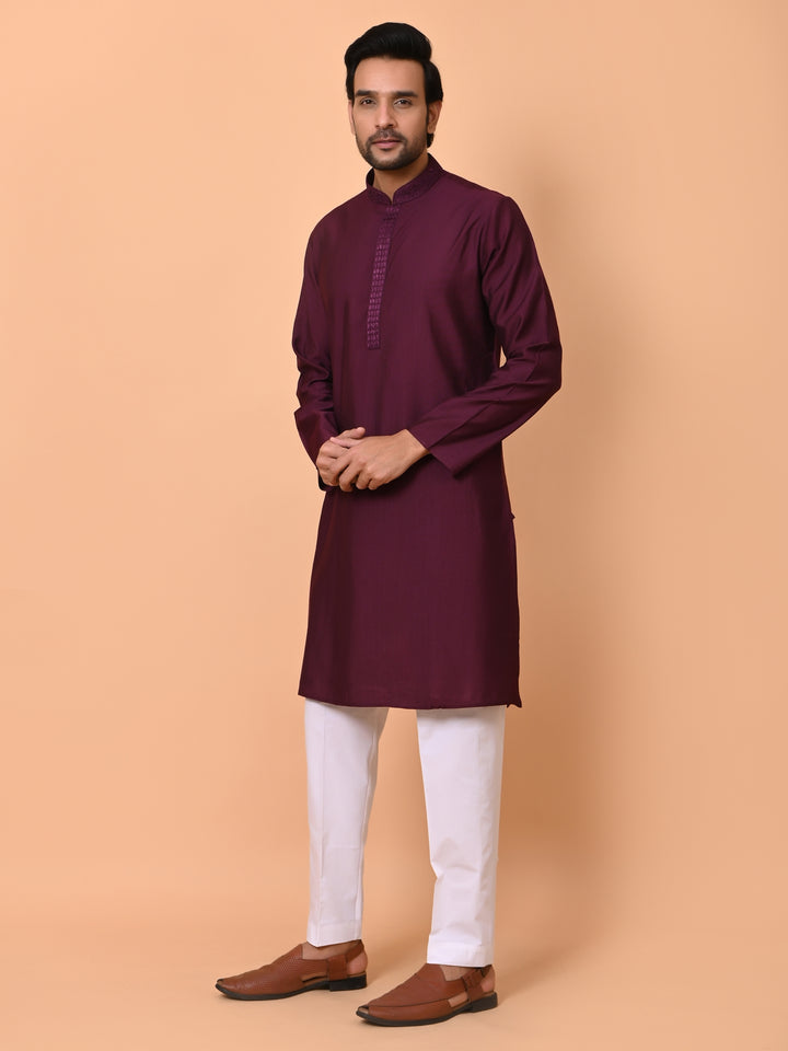 Solid Purple Kurta Set - KM37602-17