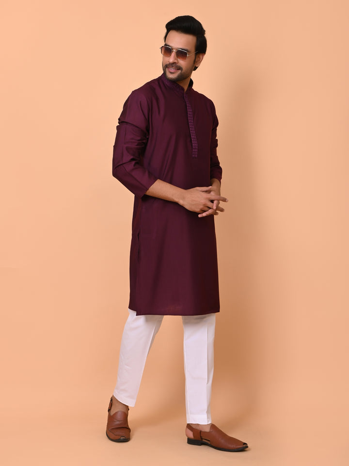 Solid Purple Kurta Set - KM37602-17