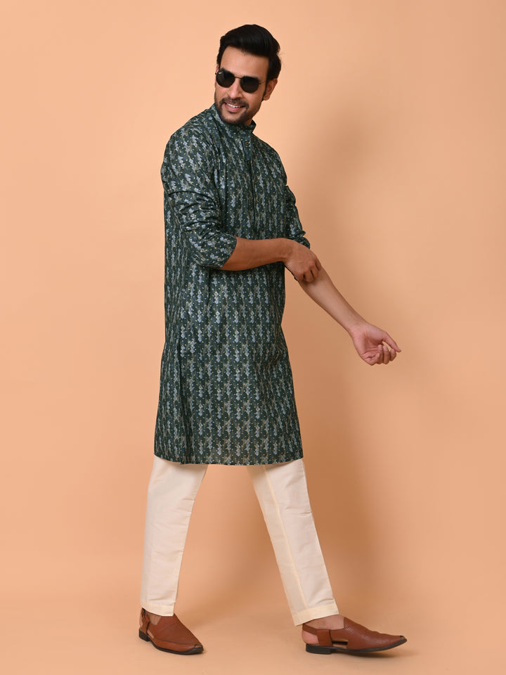 Geometric Green Kurta Set - KM37865-38