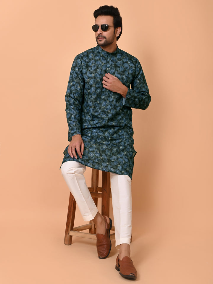 Paisley Blue Kurta Set - KM37866-40