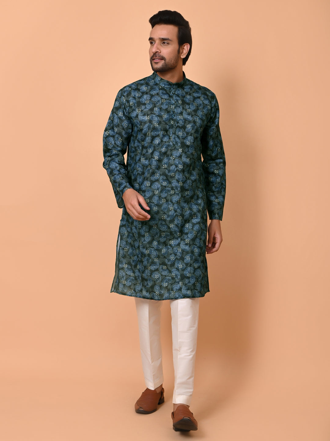 Paisley Blue Kurta Set - KM37866-40