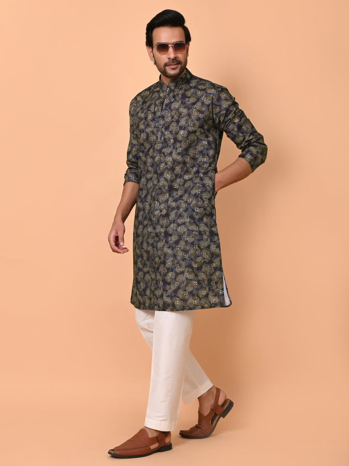 Paisley Mustard Kurta Set - KM37866-39