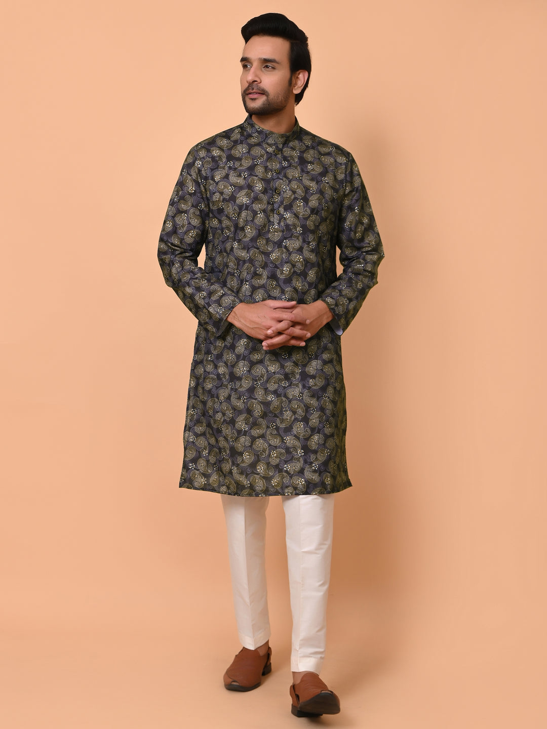 Paisley Mustard Kurta Set - KM37866-39